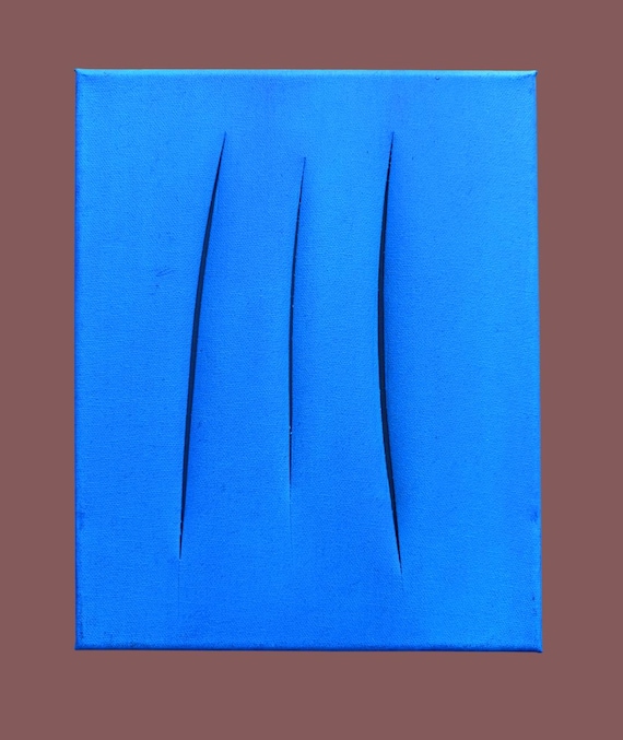 LUCIO FONTANA - Canvas - concetto spaziale - ATTESE