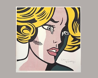 ROY LICHTENSTEIN - handsigned and dedicated - crying girl