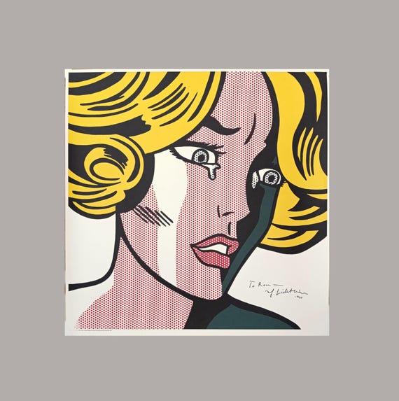 ROY LICHTENSTEIN - handsigned and dedicated - crying girl