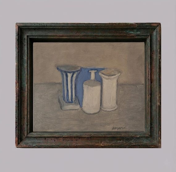 GIORGIO MORANDI - oil painting very rare on canvas