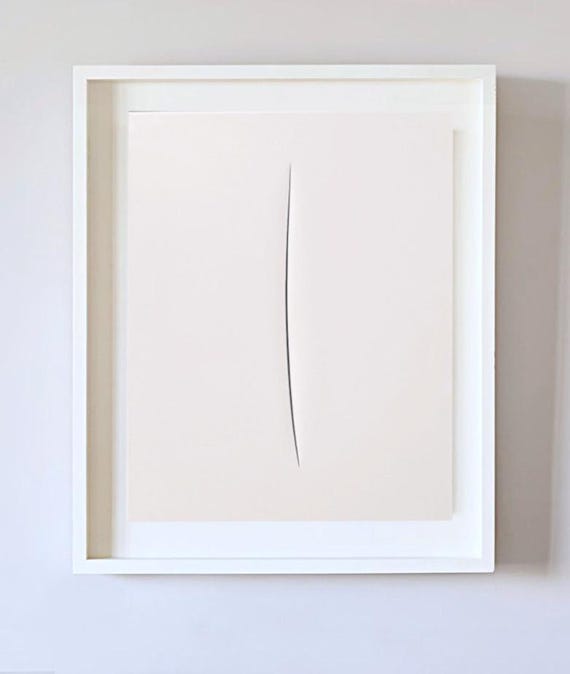 LUCIO FONTANA - Canvas -concetto spaziale - ATTESE