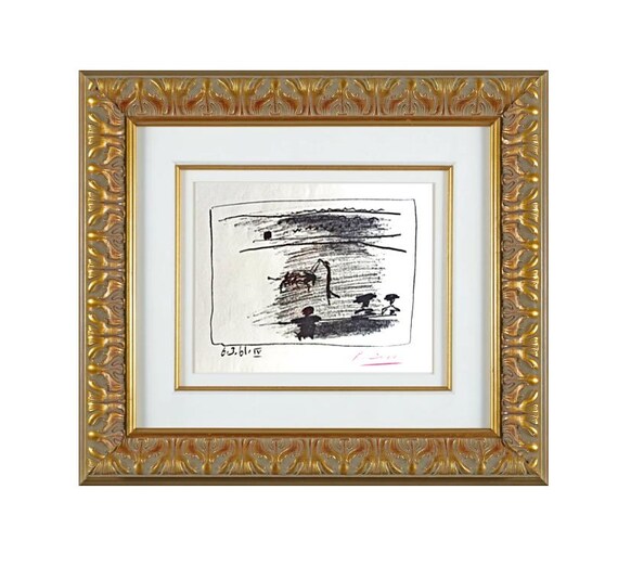 PABLO PICASSO - hand signed Les banderillos - 6.03.61 -