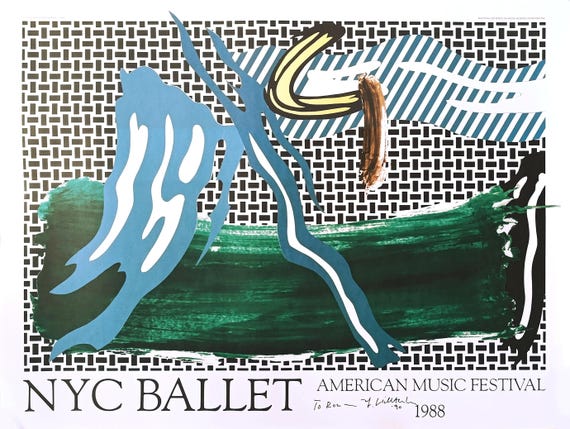 ROY LICHTENSTEIN - handsigned and dedicated - NYC Ballet