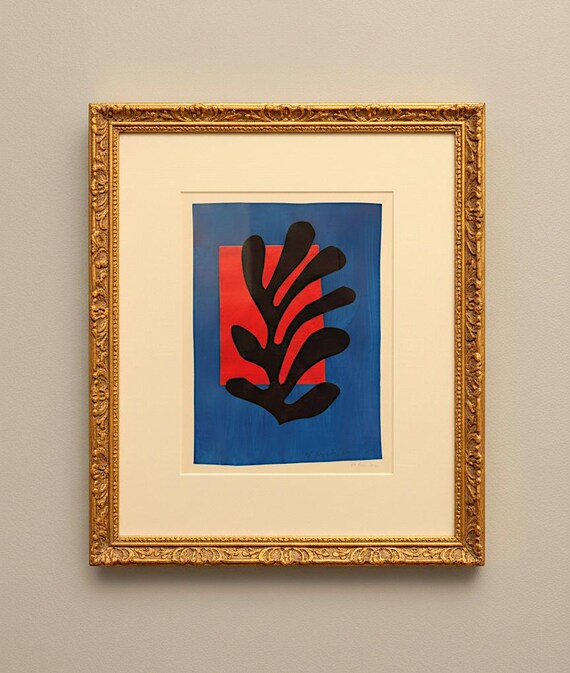 Rare Matisse real paper cut out from hand dyed paper – French Drawing, Modernist Fine Art Collectible