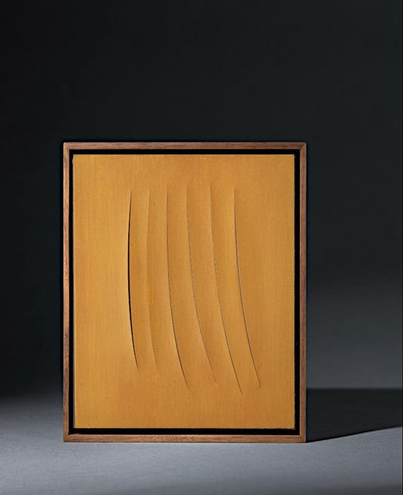LUCIO FONTANA - Canvas -concetto spaziale - ATTESE