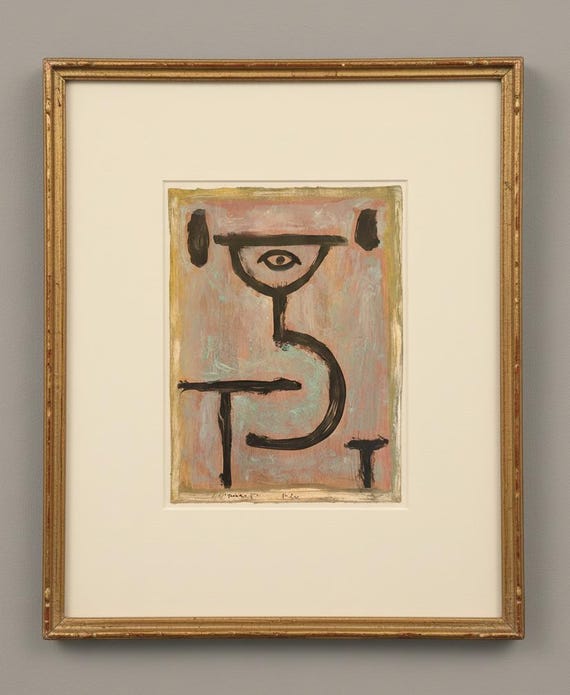 PAUL KLEE - wonderfull oil color drawing - Bauhaus drawing