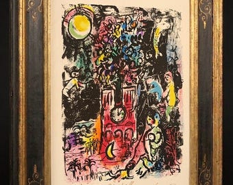 MARC CHAGALL - originele lithografie, handgesigneerd uit 1960 - Mourlot 297 - handgesigneerd met sepiapen