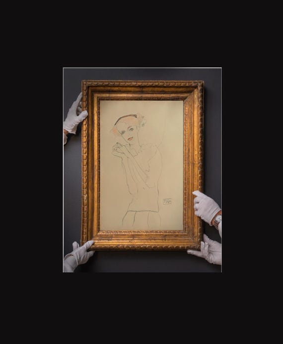 EGON SCHIELE - delicate pencil drawing