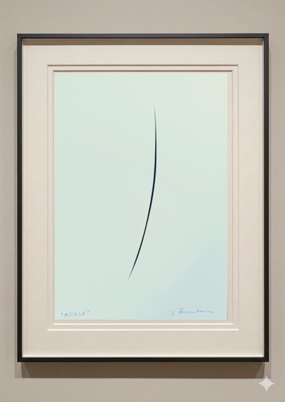 LUCIO FONTANA - Edition Collage cardboard signed unique art piece