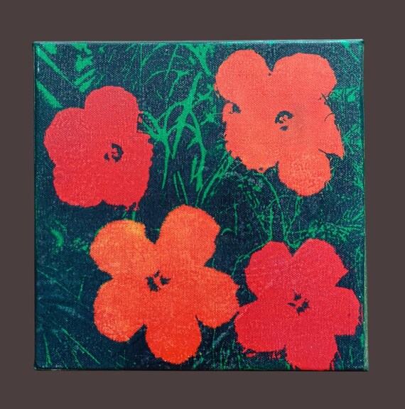ANDY WARHOL - Canvas silkscreen signed - Flowers
