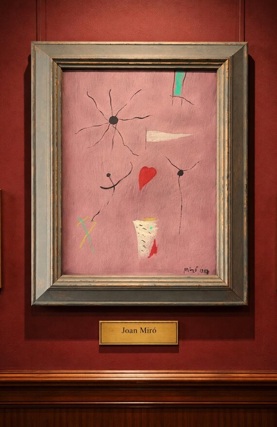 JOAN MIRO - oil painting on wood - signed and dated