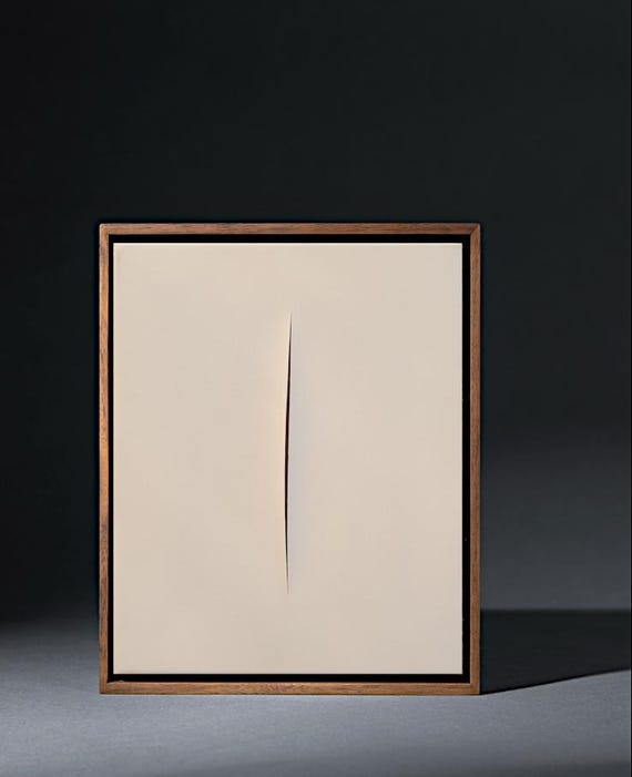 LUCIO FONTANA - Canvas - concetto spaziale - ATTESE