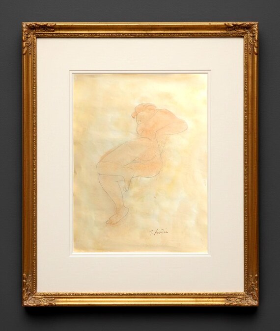 AUGUSTE RODIN - very rare watercolor on paper