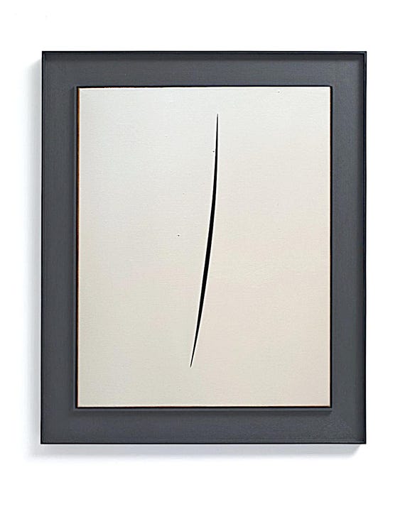 LUCIO FONTANA - Canvas - concetto spaziale - ATTESE