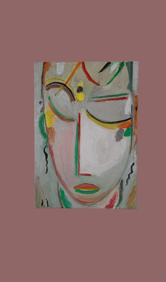 beautifull fine portrait with signature Jawlenski