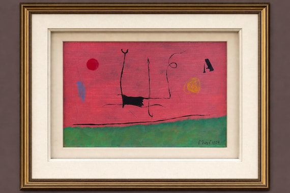 JOAN MIRO - oil painting on canvas - signed and dated