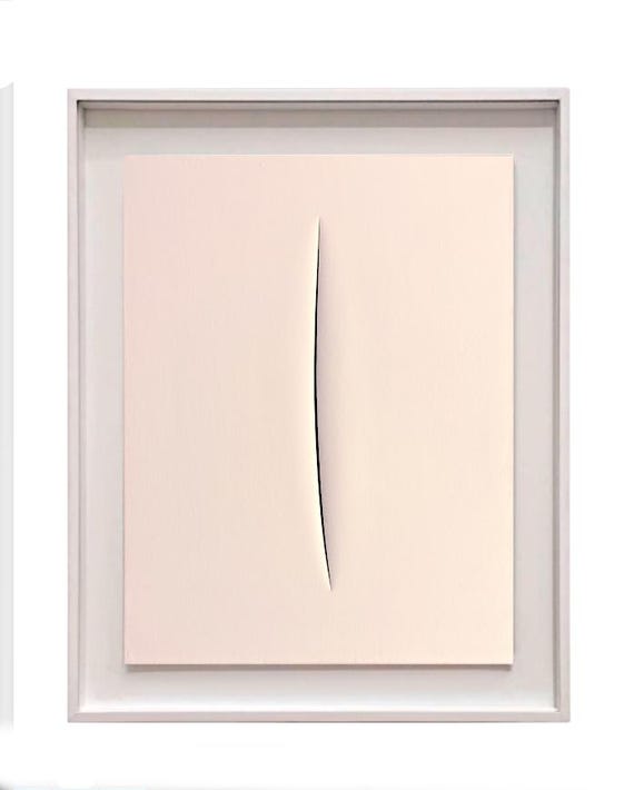 LUCIO FONTANA - Canvas -concetto spaziale - ATTESE