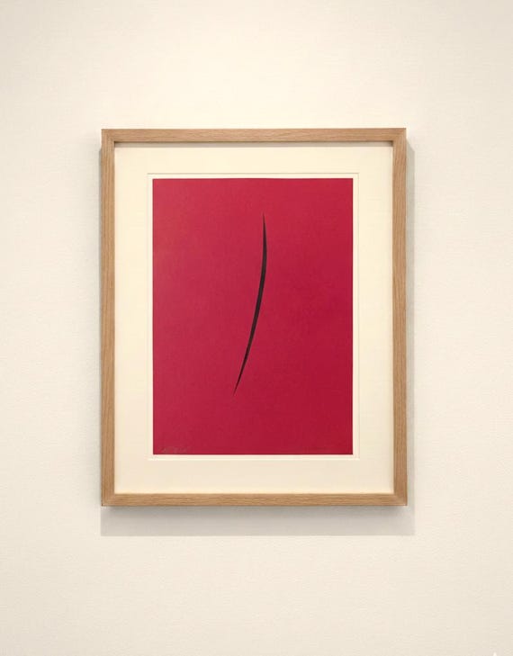 LUCIO FONTANA - Edition Collage cardboard signed unique art piece