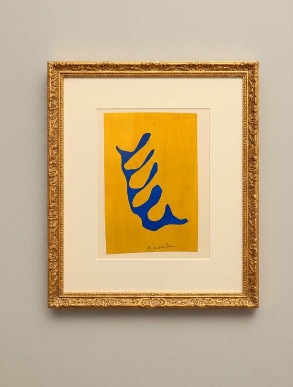 Rare Matisse real paper cut out from hand dyed paper – French Drawing, Modernist Fine Art Collectible