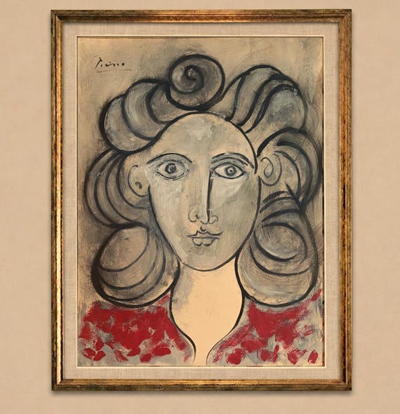 Rare Picasso Sketch – French Drawing, Modernist Fine Art Collectible