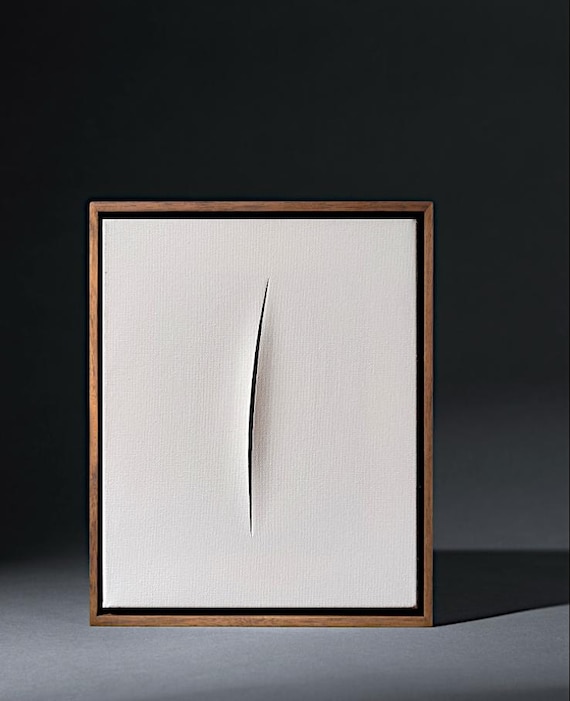 LUCIO FONTANA - Canvas - concetto spaziale - ATTESE