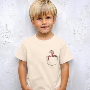Snake Pocket Toddler Shirt, Cute Snake Pocket Tee Kids, Funny Reptile Shirt, Animal Lover Gift for Boys Girls, Pocket Snake Shirt
