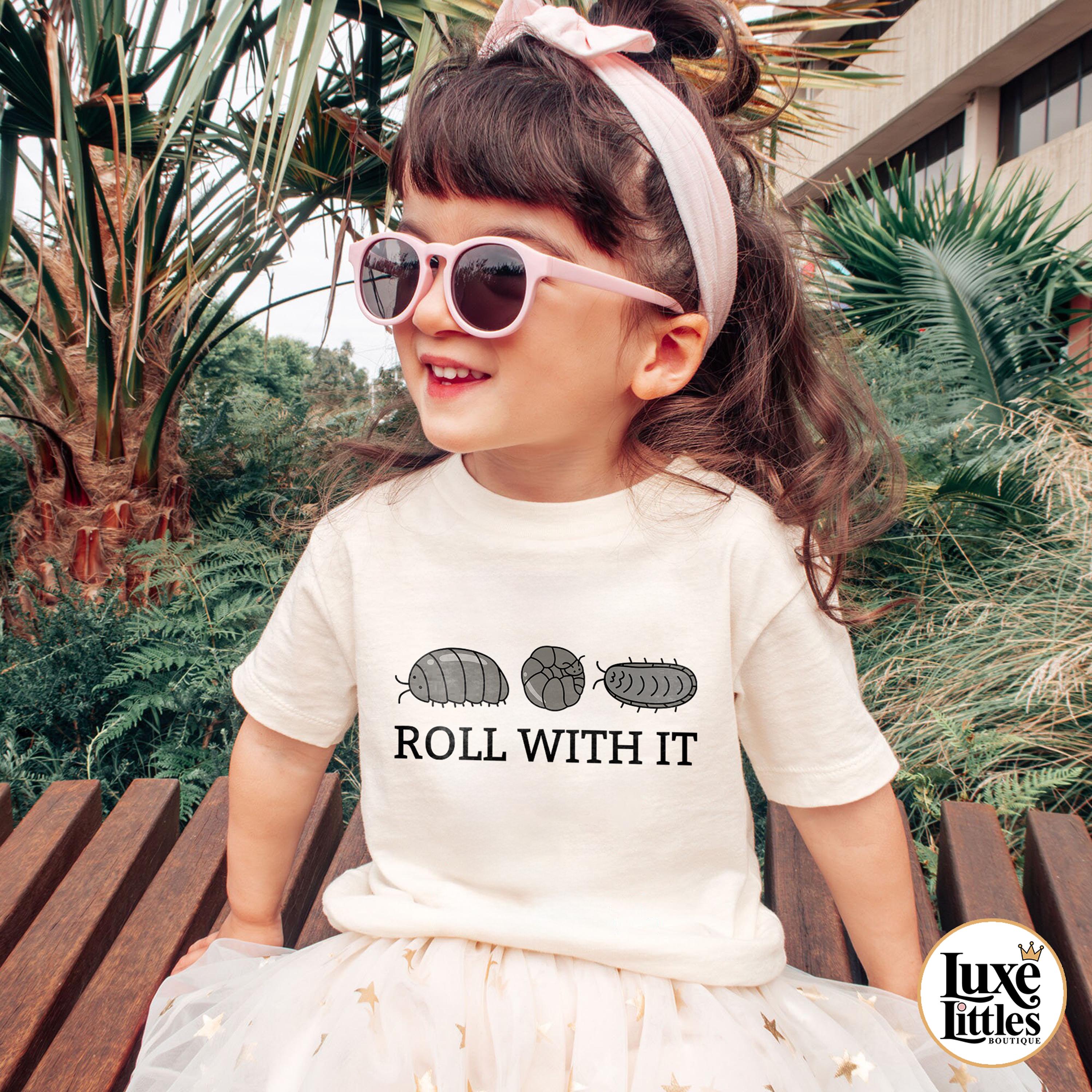 Kids Roly Poly shirt - Roll With it Toddler Bug Shirt - Kids Bug Tee - Edgy Wild Child Natural Shirt