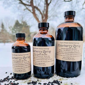 Elderberry Syrup -  Raw Honey, Ginger, Clove, and Cinnamon
