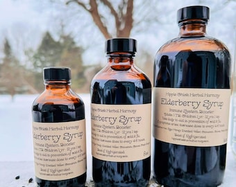 Elderberry Syrup -  Raw Honey, Ginger, Clove, and Cinnamon