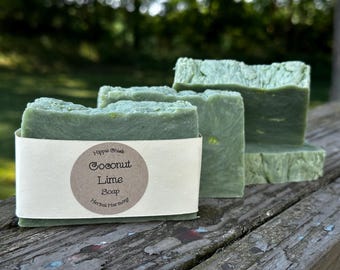 Coconut-Lime Soap Bar - Artisan Rustic Soap