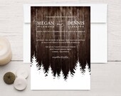 Winter Wedding Invitations, Rustic Wood