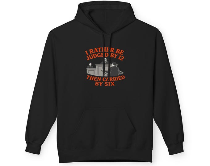 Featured listing image: Hoodie, Edgy Quote Design, Unisex Sweatshirt, Pullover Jacket, Midweight Fleece Top, Softstyle Hooded Sweatshirt, Graphic Print Sweater