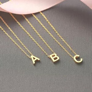 Collar con nombre de mujer en oro, acero inoxidable, colgante de letra recortada, diseño refinado, gargantilla elegante, regalo personalizado único.