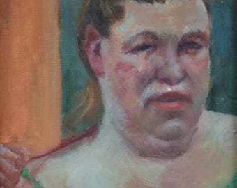 Original Oil Painting – Woman in Green Dress – 8x10" Expressive Figurative Portrait