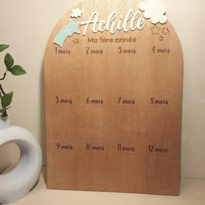 Quadro dos primeiros 12 meses, decoração para quarto de bebê, cor de sua escolha