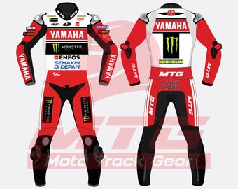 Fabio Quartararo Yamaha MotoGP Leather Racing Suit Custom Motorcycle Gear