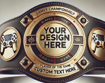Gamer Champion Belt – Custom Name Trophy for Video Game Winners & Esports Gifts