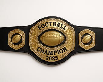 Custom Football Champion Belt: Personalized MVP Award