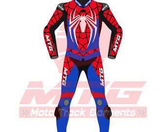Kids Spider Style Leather Motorcycle Racing Suit – Custom Track Protection Gear