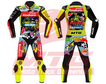 Fabio Di Giannantonio Ducati Racing Suit – Custom Leather MotoGP Motorcycle Suit