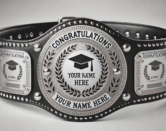 Cinturón de campeón de graduación: cinturón de trofeo personalizado para graduados, personas mayores o fiestas de la generación 2025