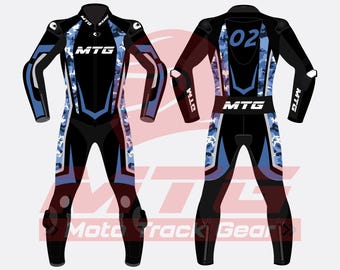 Camouflage Leather Motorcycle Suit: Biker Design Gear
