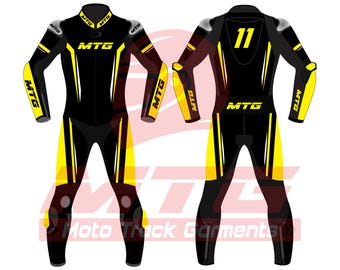 Racing Suit – Black Leather Motorcycle Gear for Track Riders