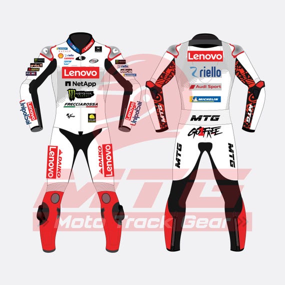 Francesco Bagnaia Custom Racing Suit | Ducati MotoGP Leather Suit | Biker Gear for Track & Street