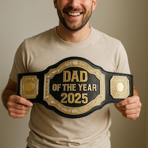 Dad of the Year 2025 Belt – Personalized Champion Gift for Father’s Day or Birthday