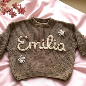 Personalized Embroidered Baby Sweater - Custom Knit Sweater - Toddler Sweater - Birthday Gift for Baby - Baby shower gift -  home baby