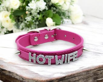 Custom Women Choker Collar, Collar Choker, Female Cosplay Necklace, Dirty Word Choker, Cosplay Initial Letters Choker, Leather Choker