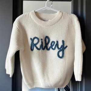 Baby Sweater for Toddlers, Personalized knit Sweater, Handmade Embroidered Sweater, Name Baby Sweater, Gift For New Born Baby, Baby Shower