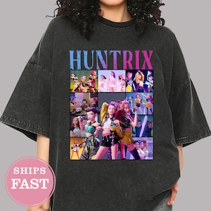 Huntrix Girls Shirt,Kpop Demon Hunters T-shirt,Vintage Huntrix Shirt,Huntrix Fan Shirt Gift,Rumi Zoey Mira Graphic Shirt,Kpop Huntrix