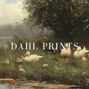 Vintage Duck Art Print: Spring Landscape Painting, Rustic Farmhouse Wall Decor PRINTABLE, Country Baby Ducks Artwork (Digital Download) image 6